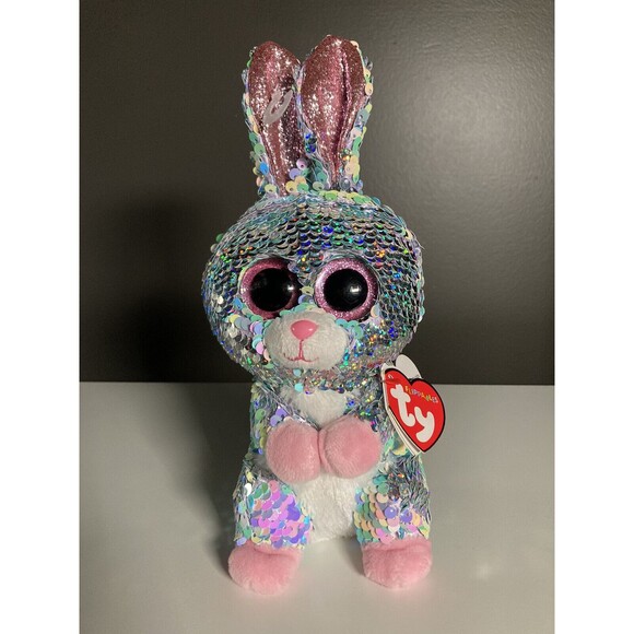 Ty Beanie Boos Flippables • Raindrop • Bunny Rabbit • 9" NEW Plush with Sequins - Picture 1 of 6